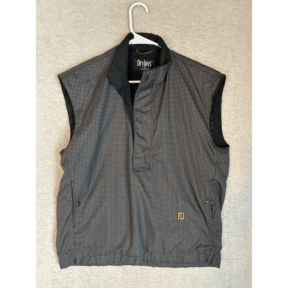 DryJoys by FootJoy Mens XS 1/2 Zip Houndstooth Wind & Rain Golf Pullover Vest. - Picture 1 of 8